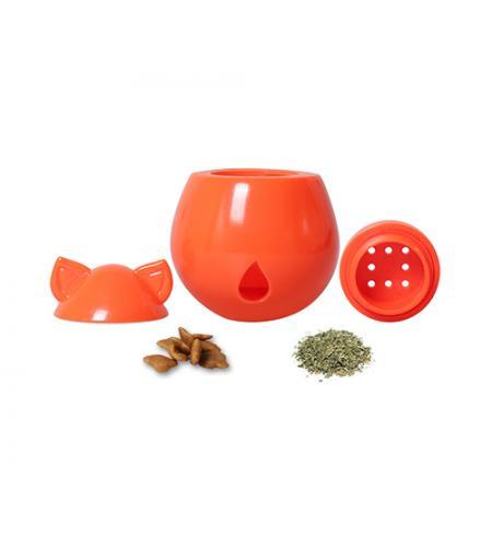 Interactive Cat Treat Dispenser / Toy - Orange Tangerine