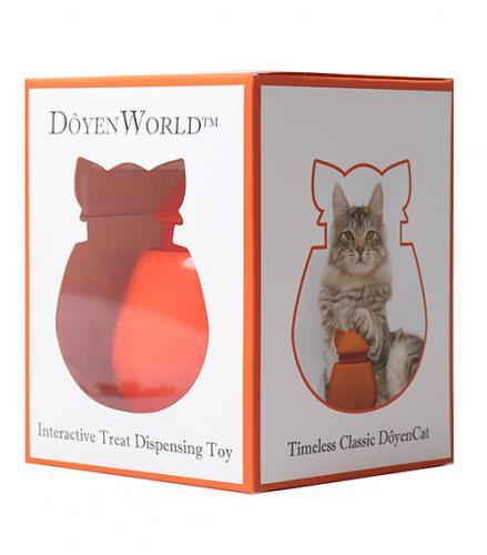 Interactive Cat Treat Dispenser / Toy - Orange Tangerine